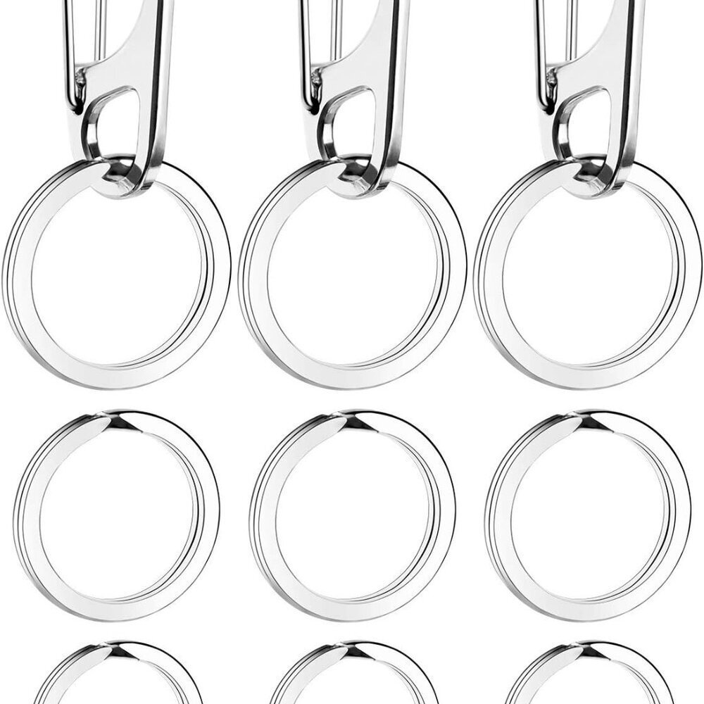 3 Sets Dog Tag Clip ID Tag with Rings Holder for Dogs and Cats Collars Harnesses